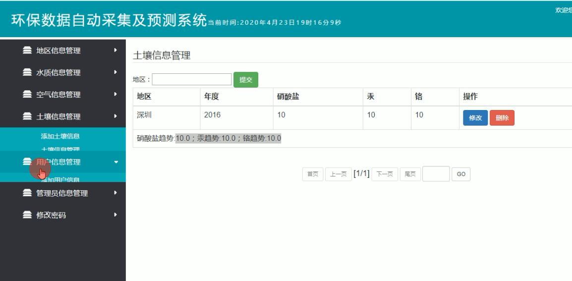 土壤信息管理界面